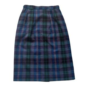 Vintage Orvis wool blend plaid pencil skirt sz 10 midi academia career office